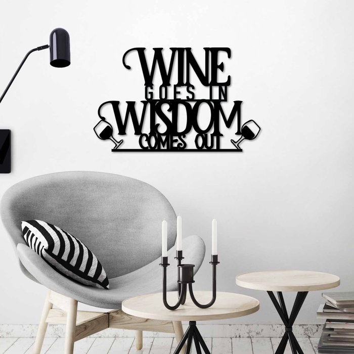 Wallity Wine Wisdom Escultura de Pared de Metal Negra Wallity Wine Wisdom Escultura de Pared de Metal Negra